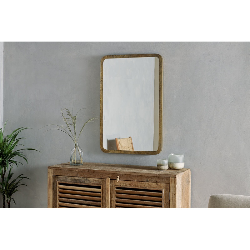 Ungura Rounded Mirror – Antique Brass – Large