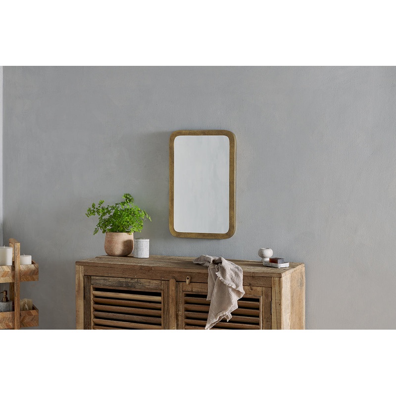Ungura Rounded Mirror – Antique Brass – Small