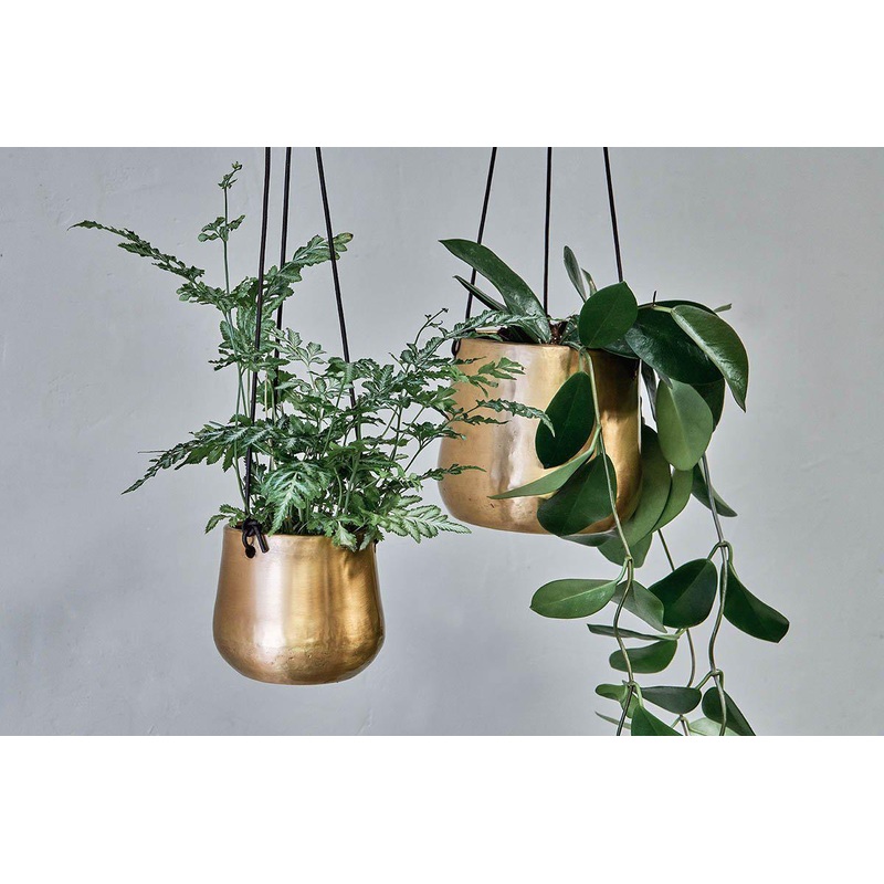 Atsu Brass Hanging Planter|Antique Brass|Small 9 x 11cm (dia)|Large 12.5 x 14cm (dia)