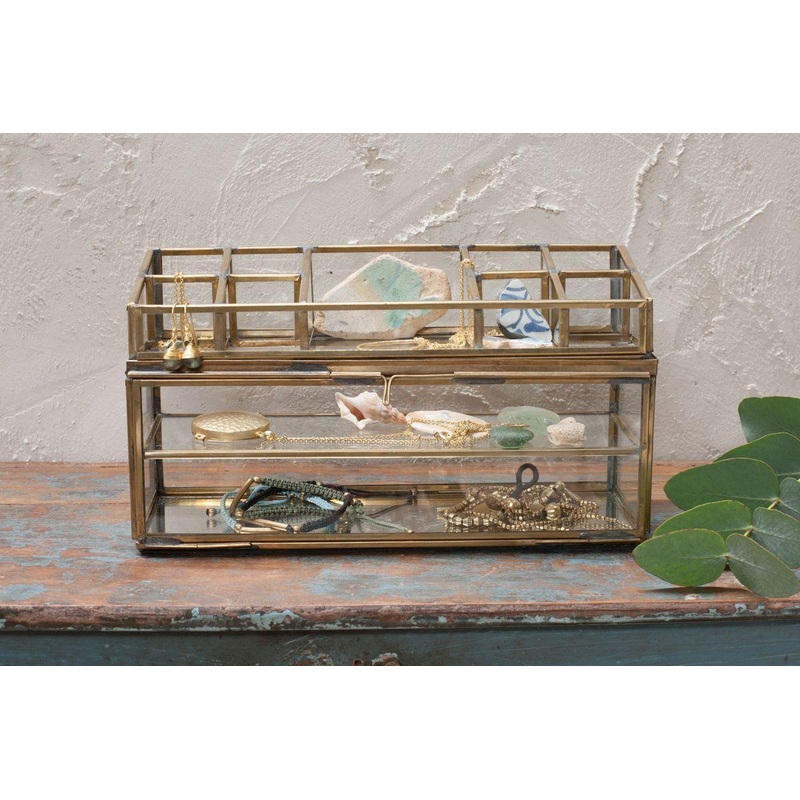 Bequai Open Jewellery Box|Antique Brass|13 x 23 x 8cm