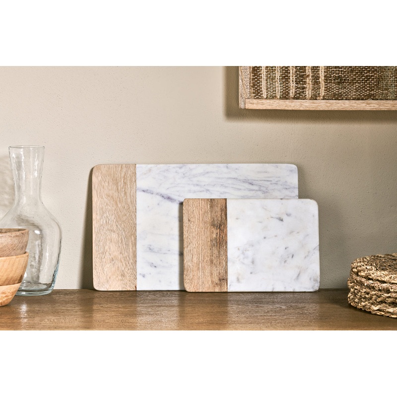 Bwari Long Marble Serving Board – White