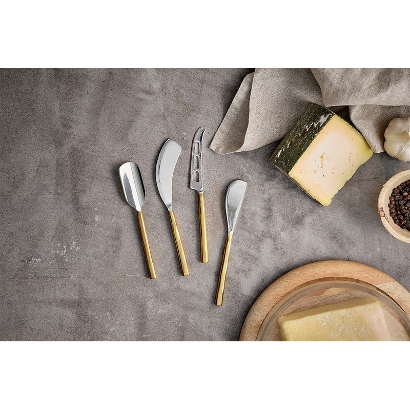 Darsa Cheese Knife Set – Brushed Gold (Set of 4)