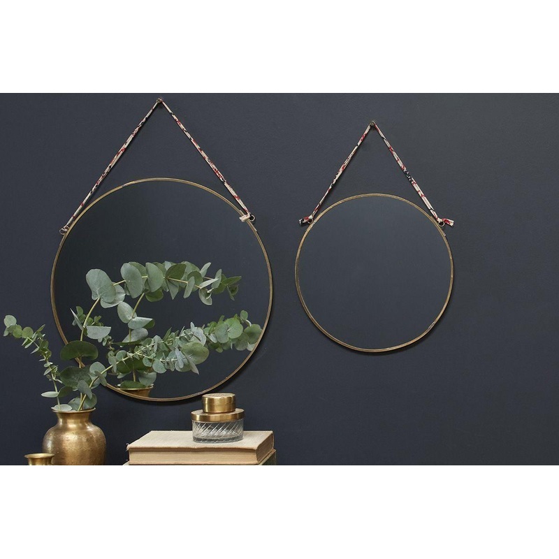 Kiko Round Mirror – Brass|Antique Brass|Small 0.5 x 26.5cm (dia)|Large 0.5 x 38cm (dia)