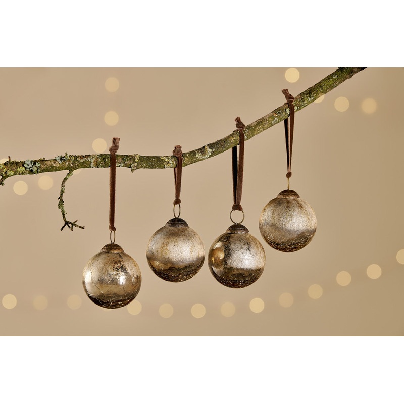 Konara Baubles – Gold Crackle (Set of 4)