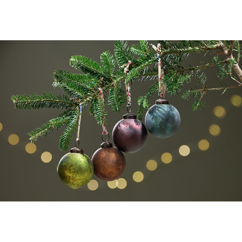 Oko Baubles (Set of 4)|Mixed Colours|Set of 4 – Small 6 x 5.5cm (dia)|Set of 4 – Large 7.5 x 7cm (dia)