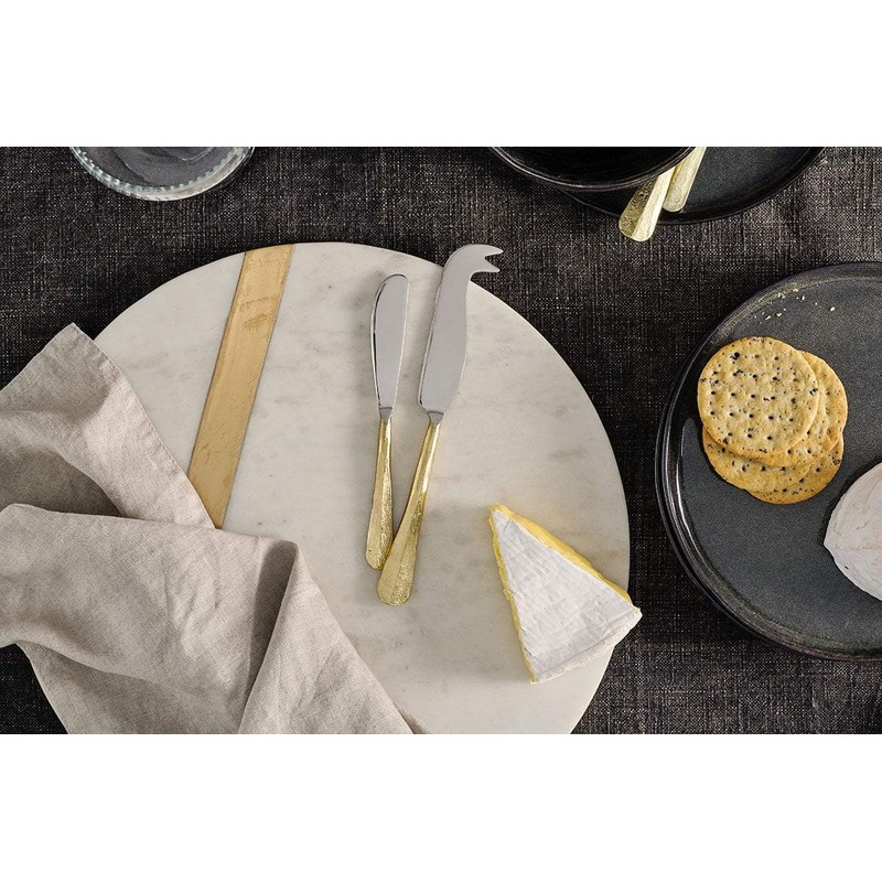 Osko Cheese & Butter Knife Set – Brushed Gold (Set of 2)