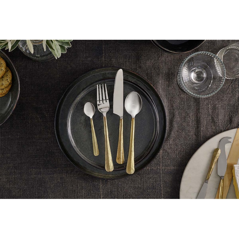 Osko Cutlery Set – Brushed Gold (Set of 16)