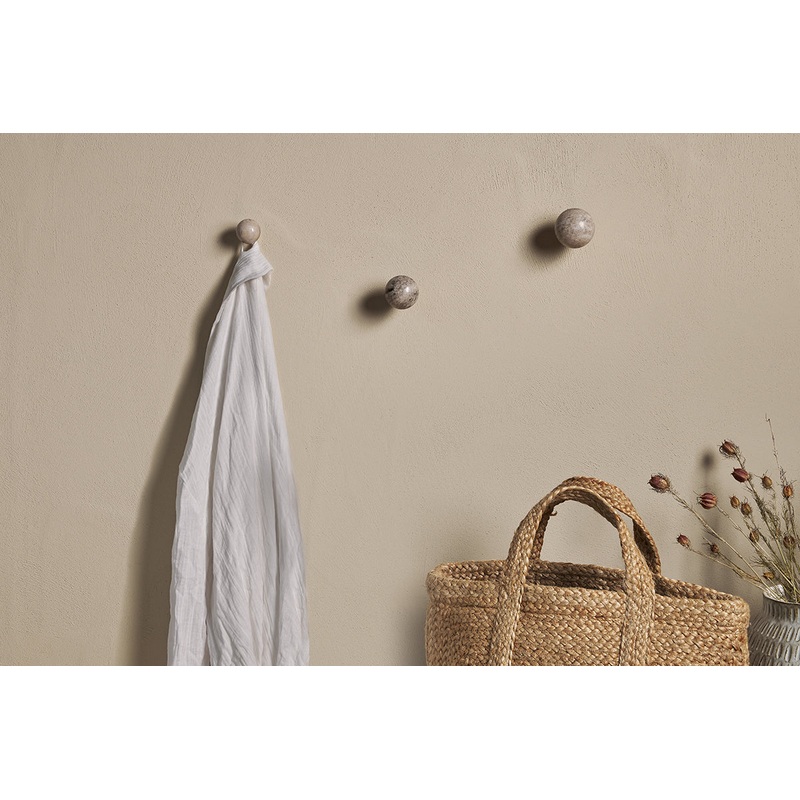 Paladi Marble & Iron Round Hook – Grey