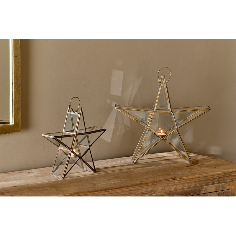 Sanwi Standing Star Brass|Antique Brass|Small 26.5 x 28 x 7cm|Medium 35 x 37.5 x 8cm