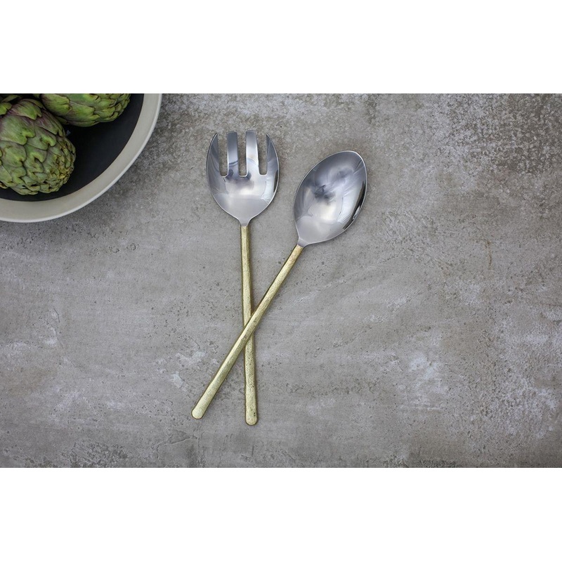 Sirkali Salad Server Set – Brushed Gold (Set of 2)