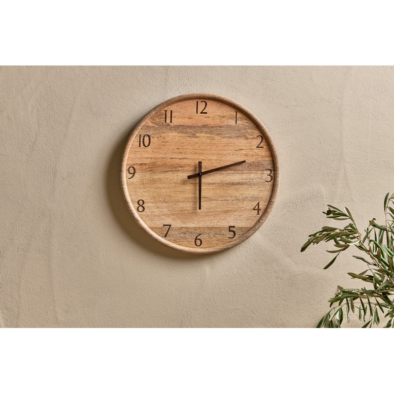 Som Mango Wood Clock – Natural