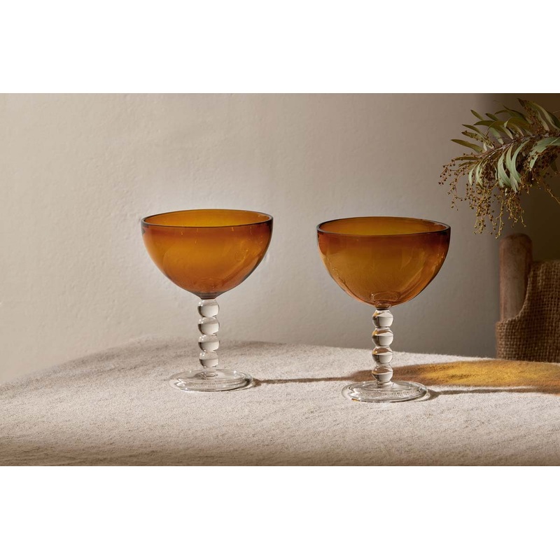 Thimma Champagne Coupe – Amber (Set of 2)
