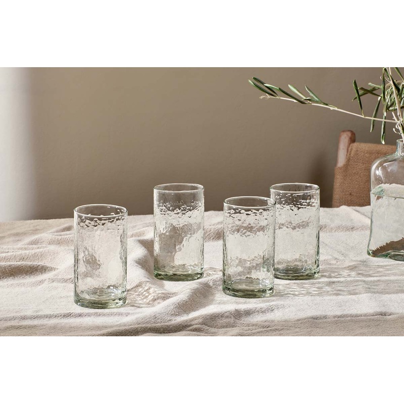 Yala Hammered Highball – Clear (Set of 4)