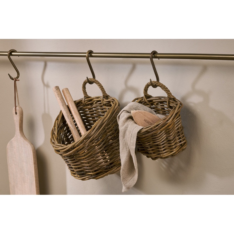 Zawar Rattan Hanging Baskets – Natural (Set of 2)