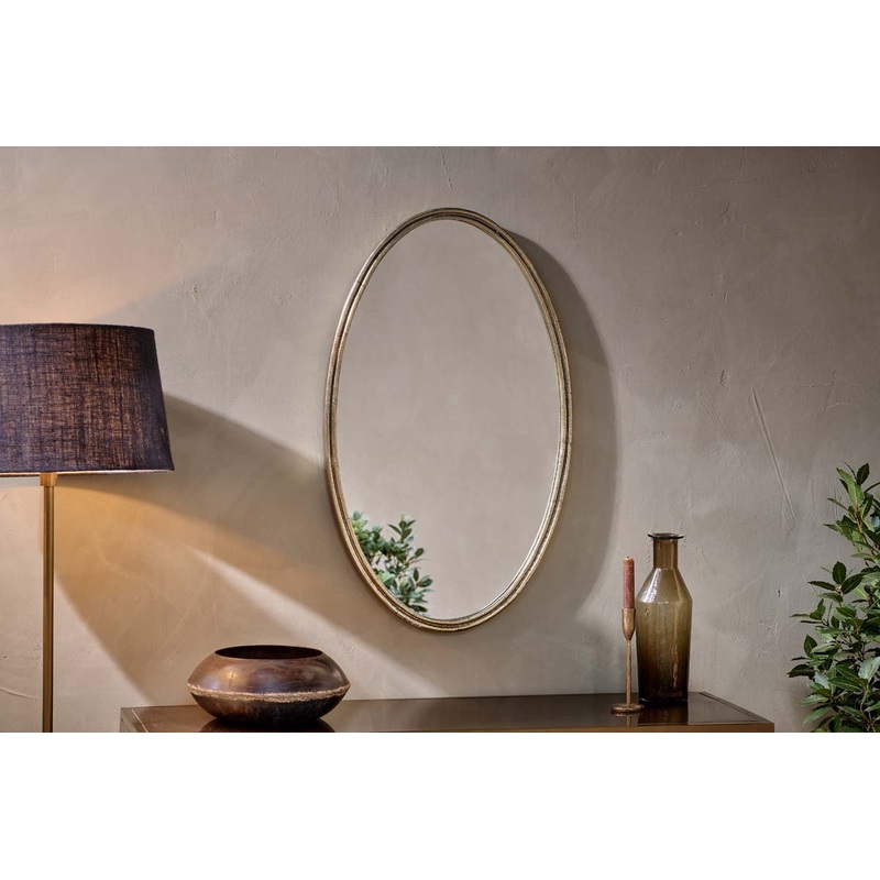 Almora Oval Mirror|Antique Brass|One Size