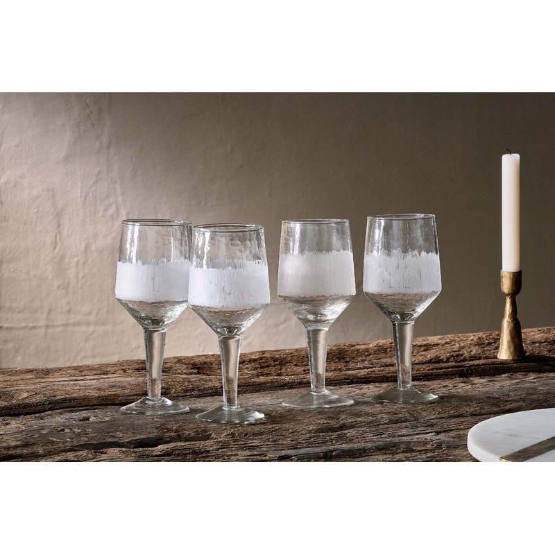 Anara Etched Wine Glass – Clear – (Set of 4) – Large