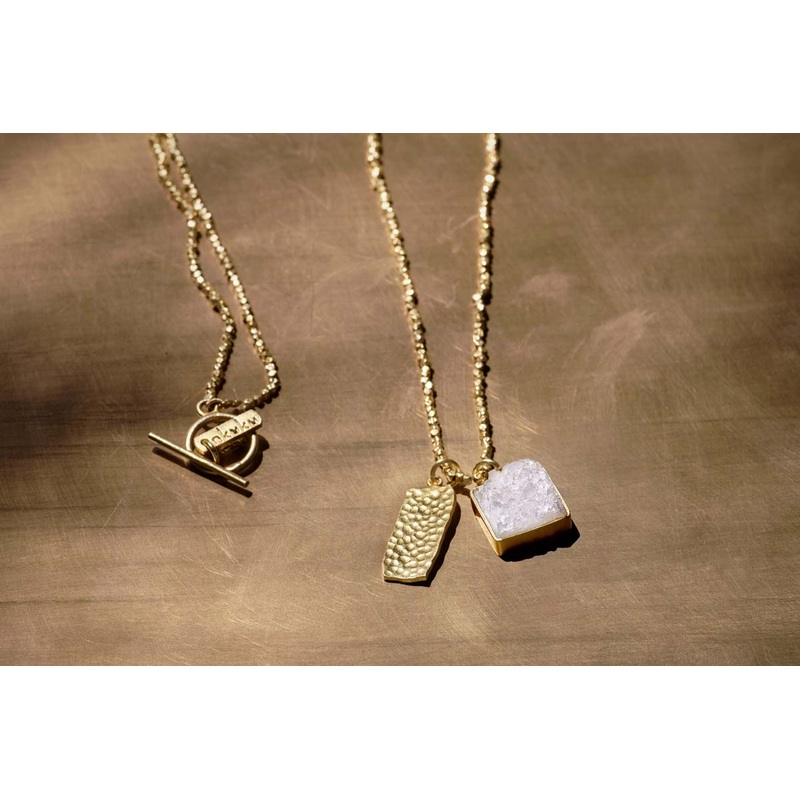 Asa Necklace|Gold & Natural Druzy|One Size