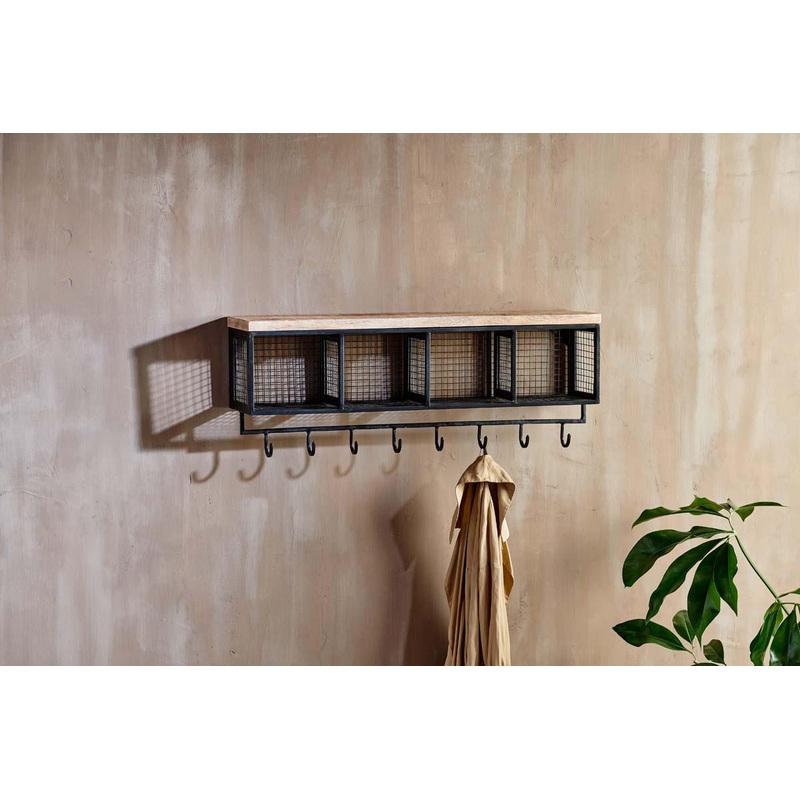 Hasa Cubby Shelf|Black & Natural|One Size