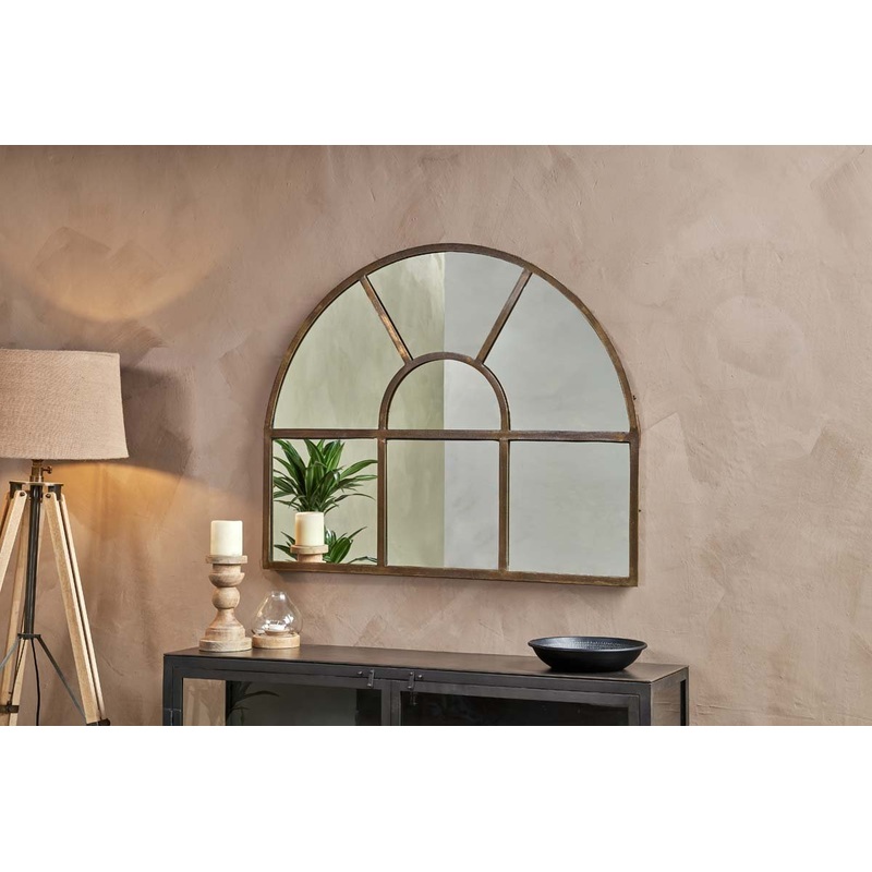 Imoma Iron Overmantel Arch Mirror – Brass