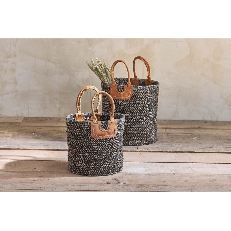 Indra Coil Basket – Charcoal|Charcoal|Small 31 x 31cm (dia)|Large 41 x 38cm (dia)
