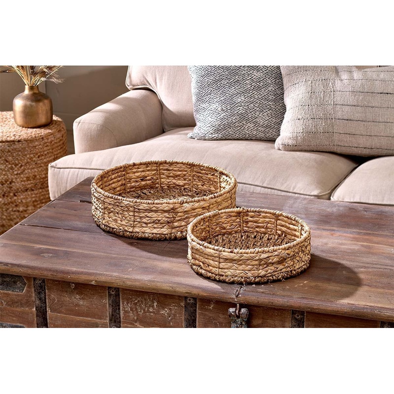 Kamtha Water Hyacinth Tray|Natural|Small|Large