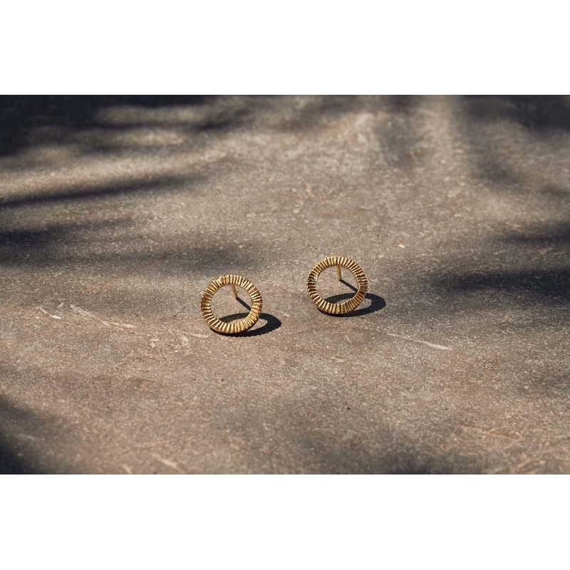 Lalia Etched Earrings|Gold|One Size