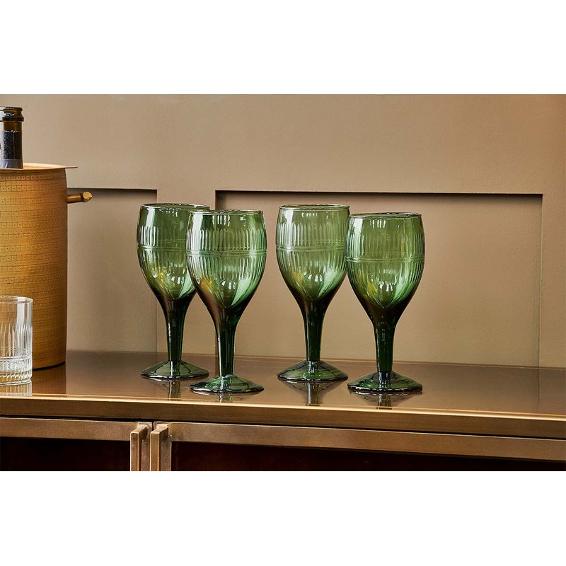 Mila Wine Glass – Dark Emerald (Set of 4)