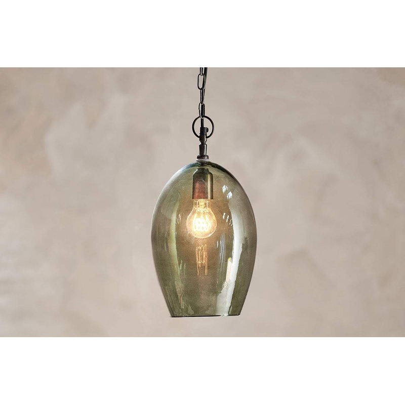 Otoro Recycled Glass Pendant – Green – Large Oval