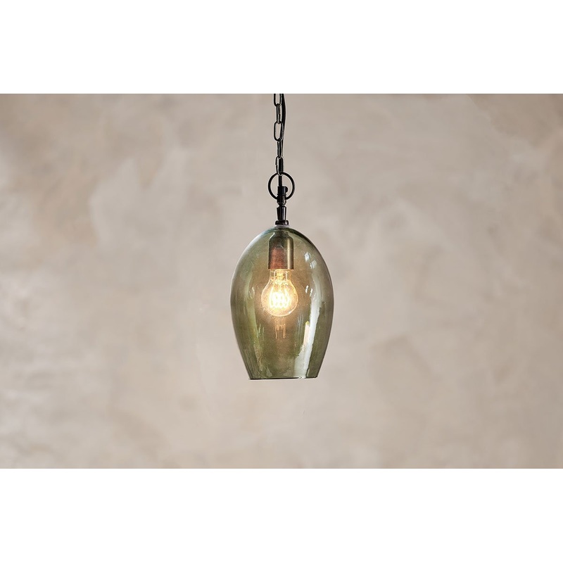 Otoro Recycled Glass Pendant – Green – Small Oval