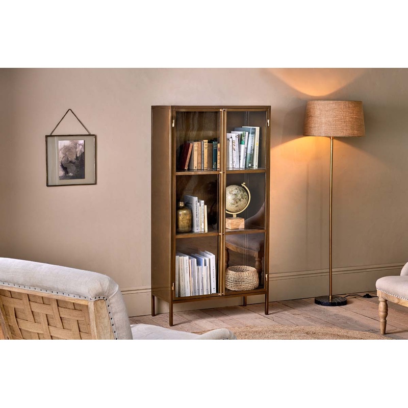 Ranchi Iron Tall Cabinet|Antique Brass|One Size