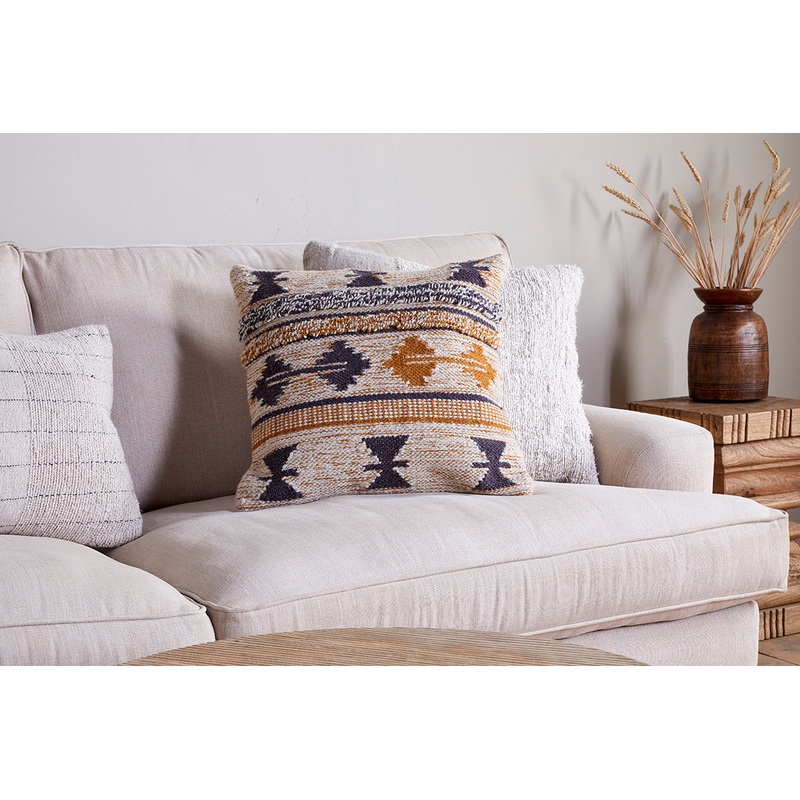 Tussi Ami Cushion Cover – Mustard & Grey