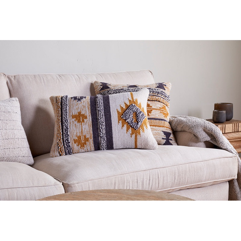 Tussi Sia Cushion Cover – Mustard & Grey