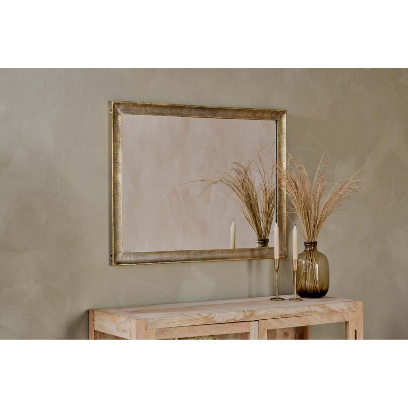 Yadur Rectangular Mirror – Antique Brass – Large
