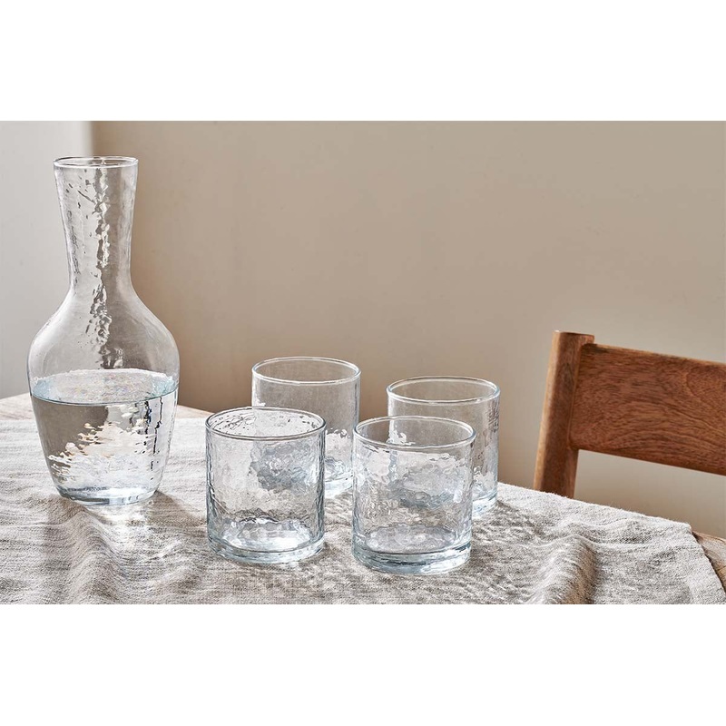 Yala Hammered Tumbler – Clear Glass (Set of 4)