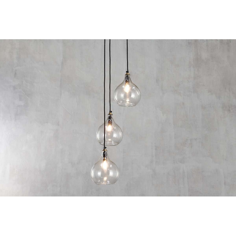 Ziva Recycled Glass Cluster Pendant – Clear