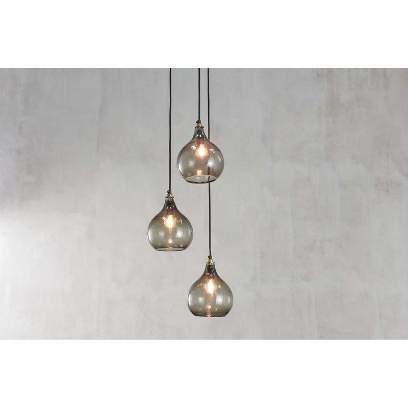 Ziva Recycled Glass Cluster Pendant – Green Smoke