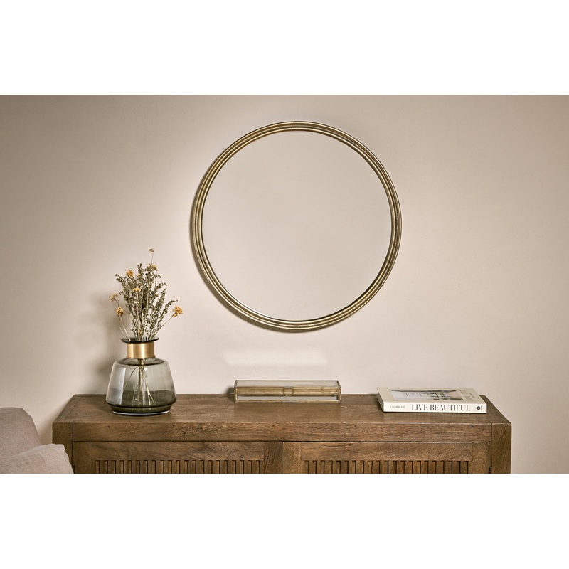 Almora Round Mirror – Small|Antique Brass|Small