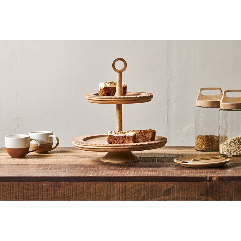 Gavivi Mango Wood Cake Stand|Natural|One Size
