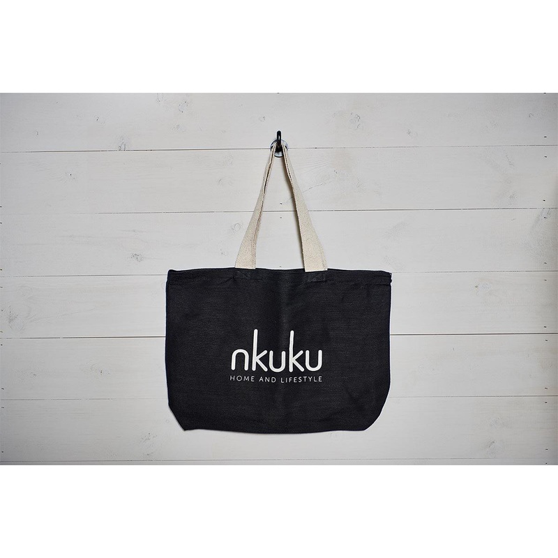 Jute & Cotton Tote Bag|Black|67 x 49cm