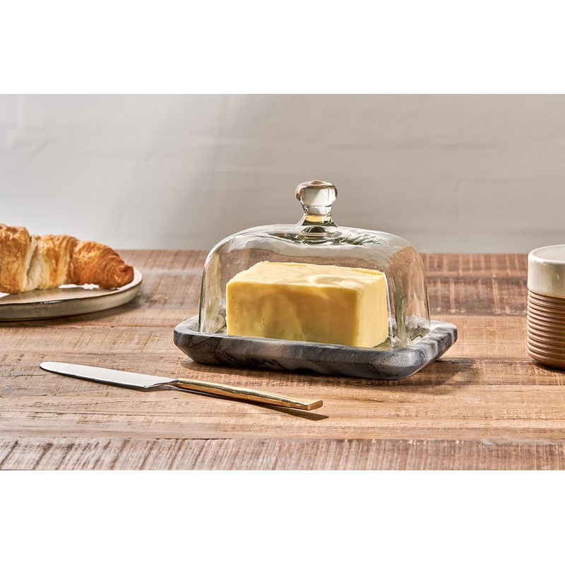 Kallso Marble Butter Dish|Grey|One Size