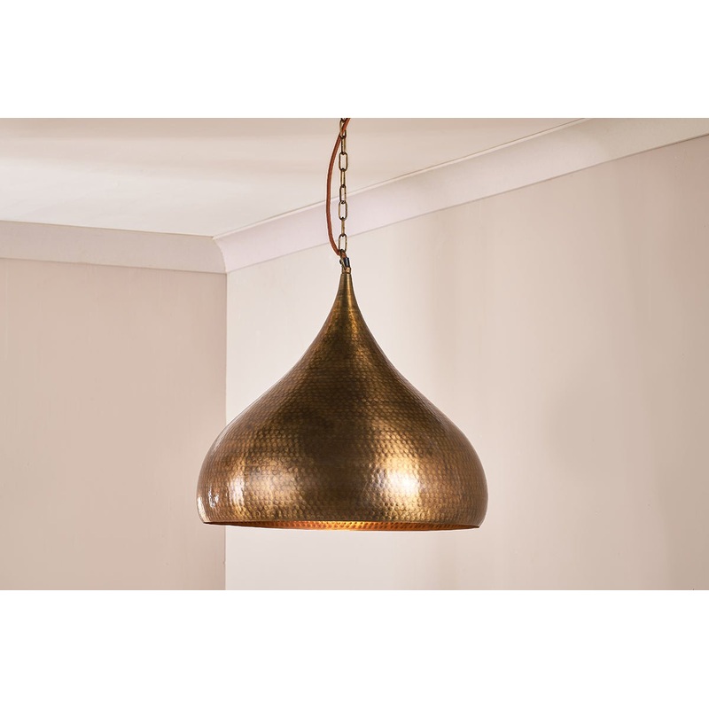 Quinn Statement Hammered Metal Pendant – Large
