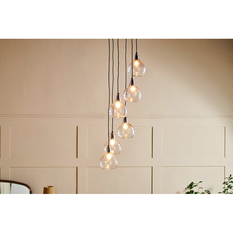 Ziva Statement Recycled Glass Cluster Pendant – Clear