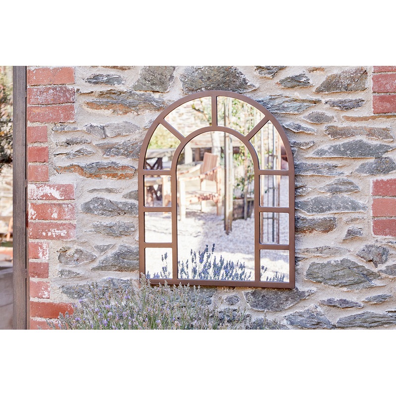 Amaga Arched Outdoor Mirror – Antique Black