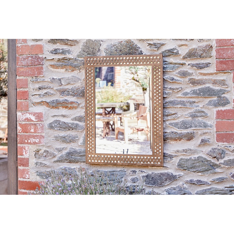 Bahula Decorative Outdoor Mirror – Rust