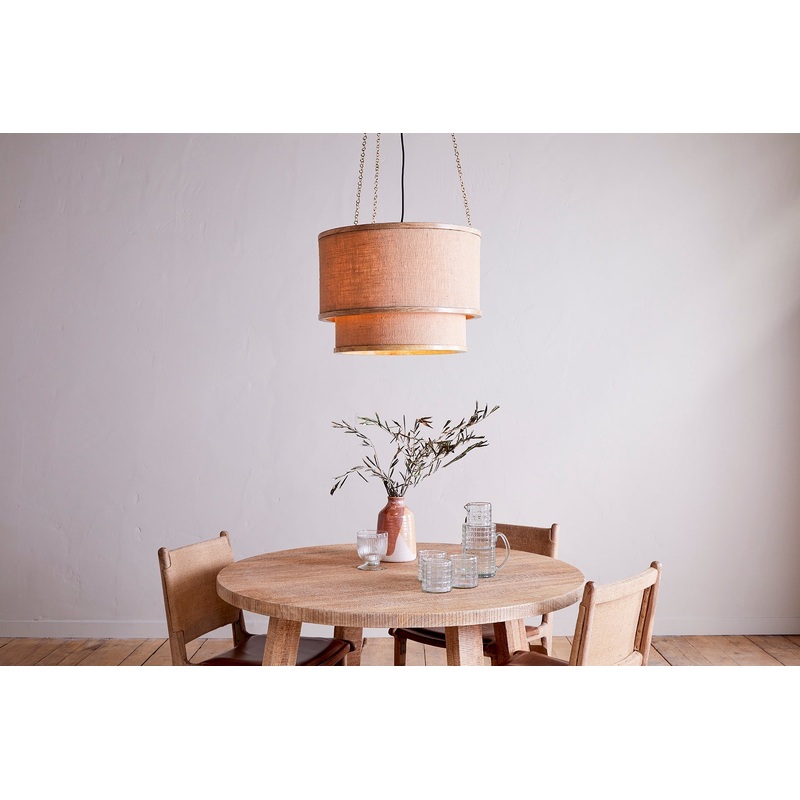 Darat Mango Wood & Jute Pendant – Natural