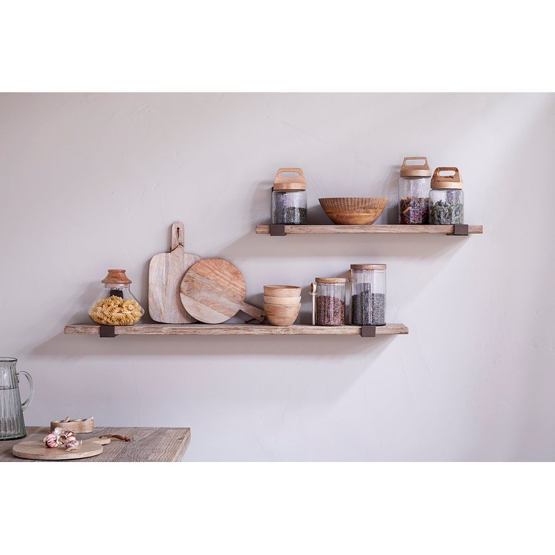 Ibo Reclaimed Wood & Iron Shelf – Natural