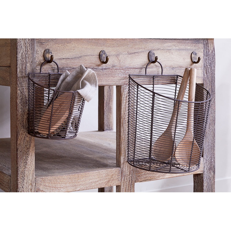 Inkollu Wall Hung Baskets – Aged Brass – (Set of 2)