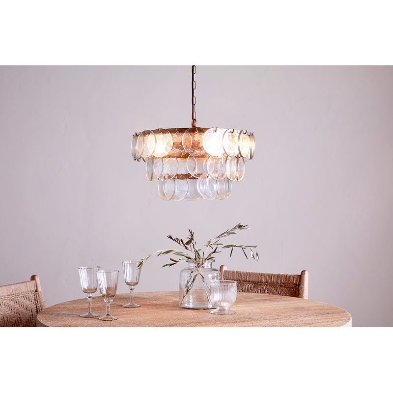 Kagitha Recycled Glass Chandelier – Clear