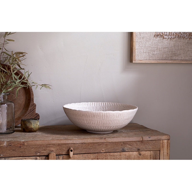 Kayanna Ceramic Decorative Bowl – White