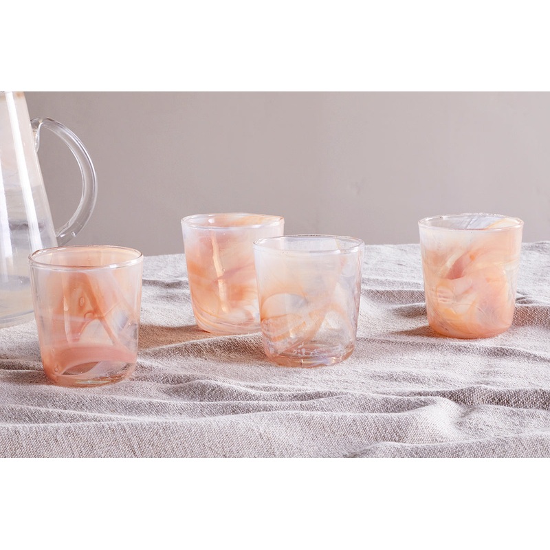 Shirali Marble Swirl Tumbler – Apricot (Set of 4)